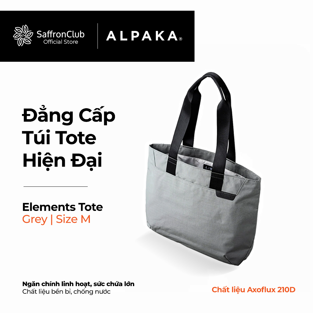 Túi Tote Đa Năng Alpaka Elements Tote, Túi Đeo Vai Cao Cấp Chất Liệu Vải Axoflux 210D Kháng Nước, Bền Bỉ Dài Lâu