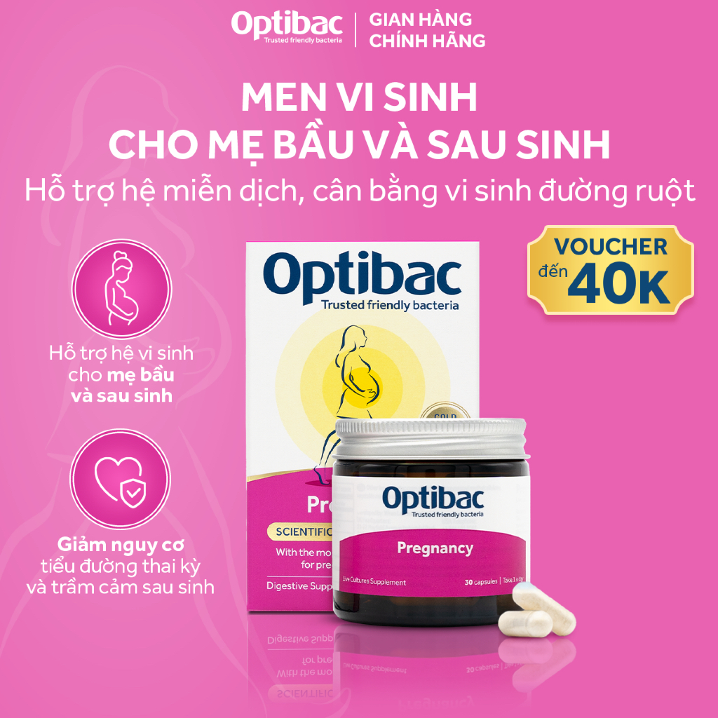 Thực phẩm bảo vệ sức khỏe Men vi sinh Optibac Pregnancy 30 viên/hộp