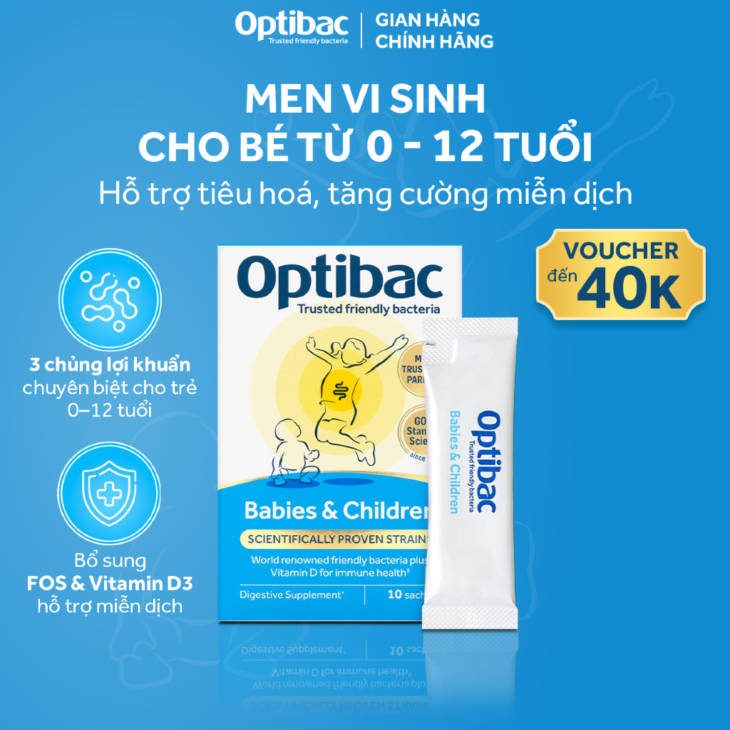 Thực phẩm bảo vệ sức khỏe Men vi sinh Optibac Babies & Children 30 gói/hộp
