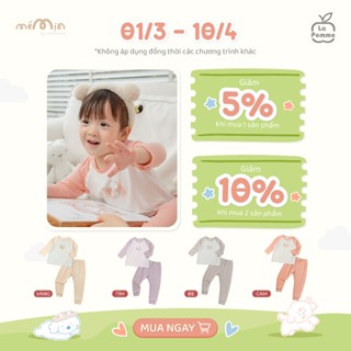 Bộ dài tay La Pomme êm ái cùng puppy - Sợi Petit Soyeu thoáng mát – Bé trai/gái 6M - 3Y