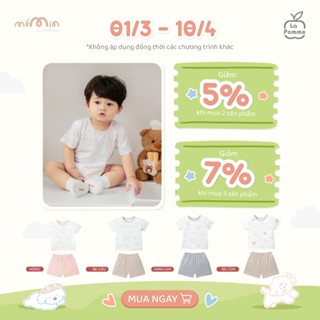 Bộ cộc tay Mềm Mịn by La Pomme người bạn mềm mịn - Sợi Petit Soyeu thoáng mát – Bé trai/gái 6M - 3Y