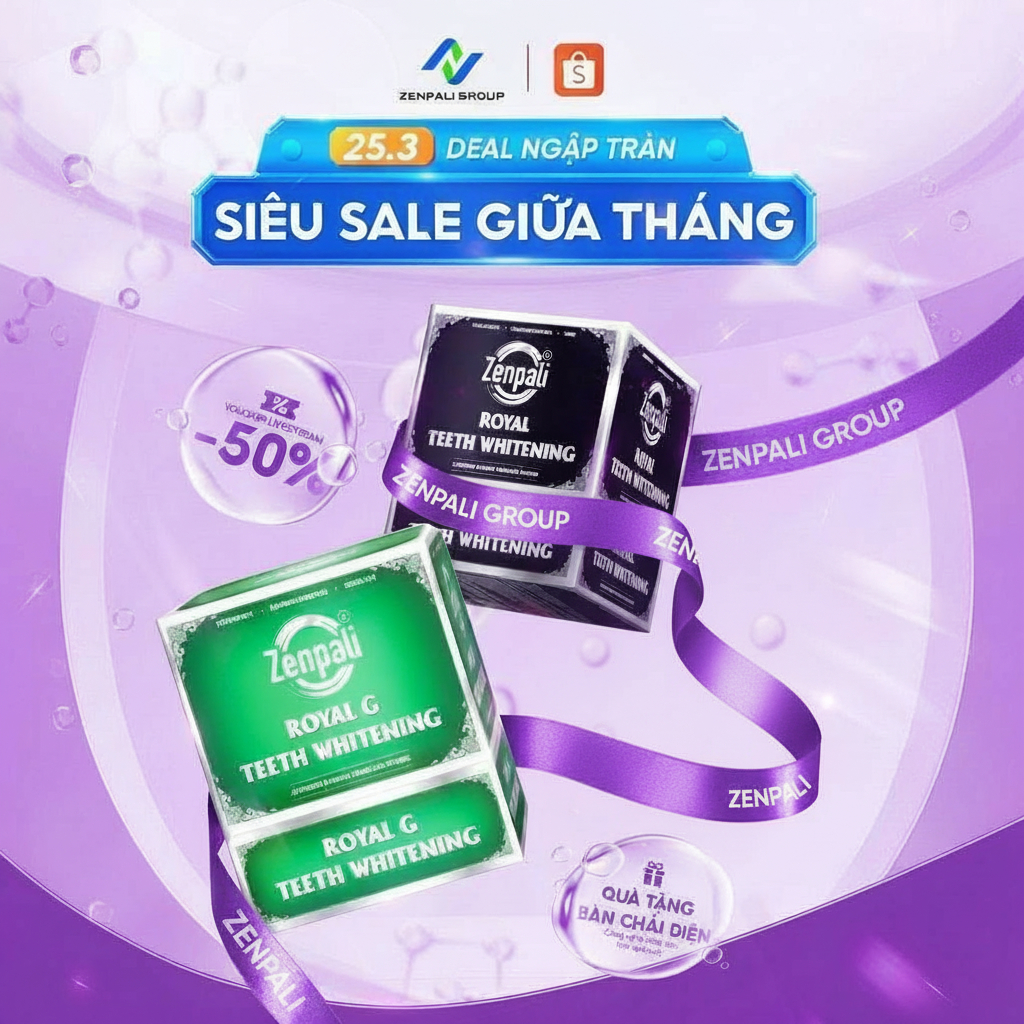 Bột than Tre Hoạt Tính Trắng Răng Royal Zenpali Trắng Răng Mua 2 hộp 2 BÀN CHẢI THAN TRE CAO CẤP