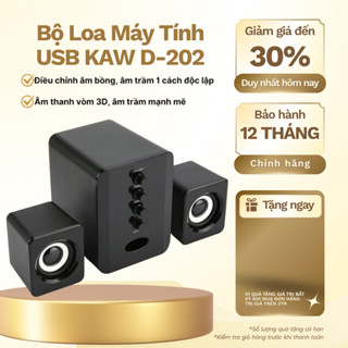 Bộ Loa Máy Tính USB KAW D-202 plus Bass Chuẩn, Âm Thanh Siêu Đỉnh - Bảo hành chính hãng