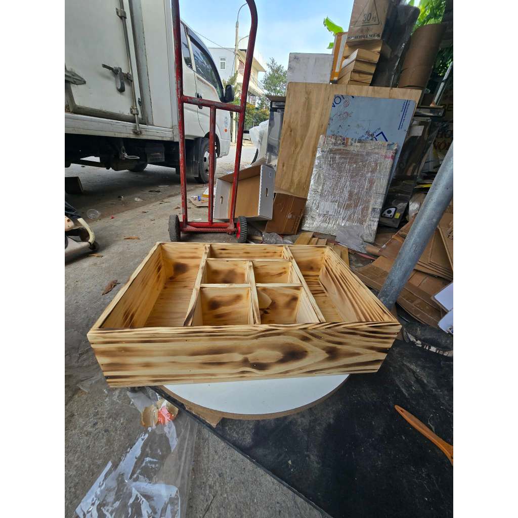 khay gỗ khò lửa độc lạ , sang trọng mới mẻ dùng đi picnic, cưới hỏi
