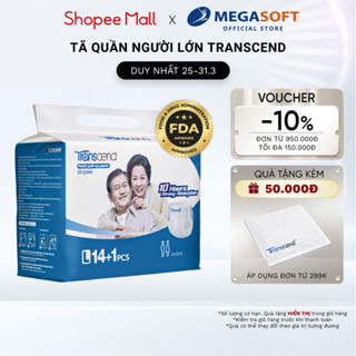 Tã Quần Người Lớn TRANSCEND - Lõi SAP Siêu Thấm, Vách Chống Tràn Kép - Đủ Size M17/L15/XL13