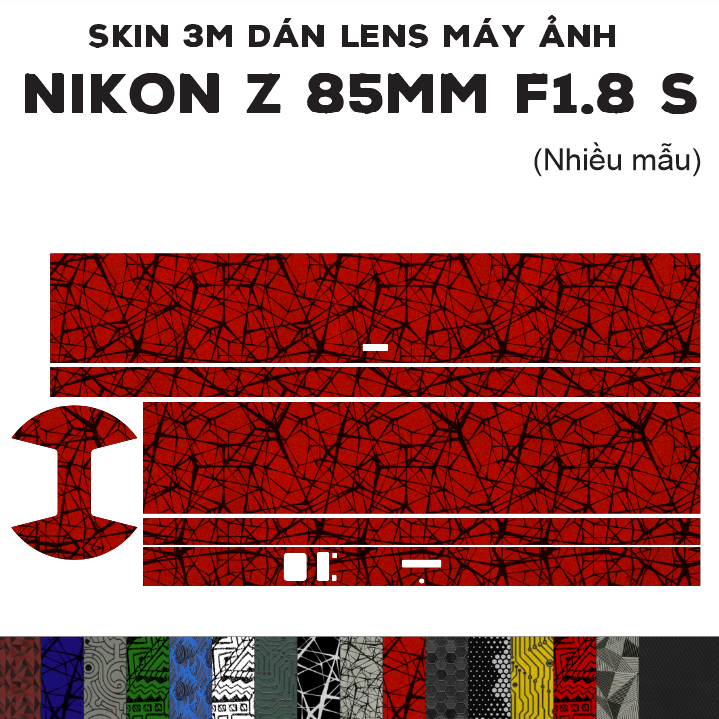 Skin 3M dán Nikon Z 85mm f1.8 S (Nhiều mẫu) | Miếng film dán bảo vệ ống kính máy ảnh Nikkor Z 85 1.8