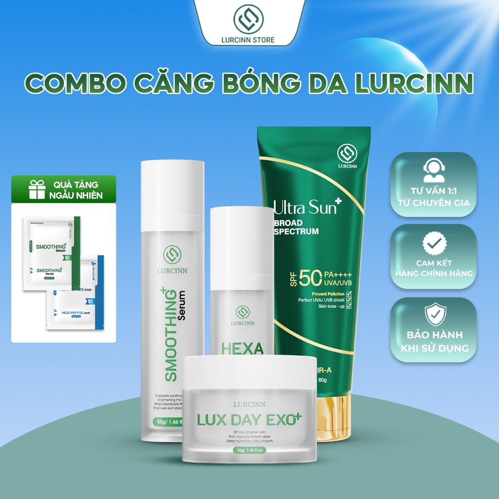 Combo Căng Bóng Da Lurcinn – Serum HEXA Exo & Kem Luxday Exo Chính Hãng [Tặng Serum & Kem Căng Bóng 