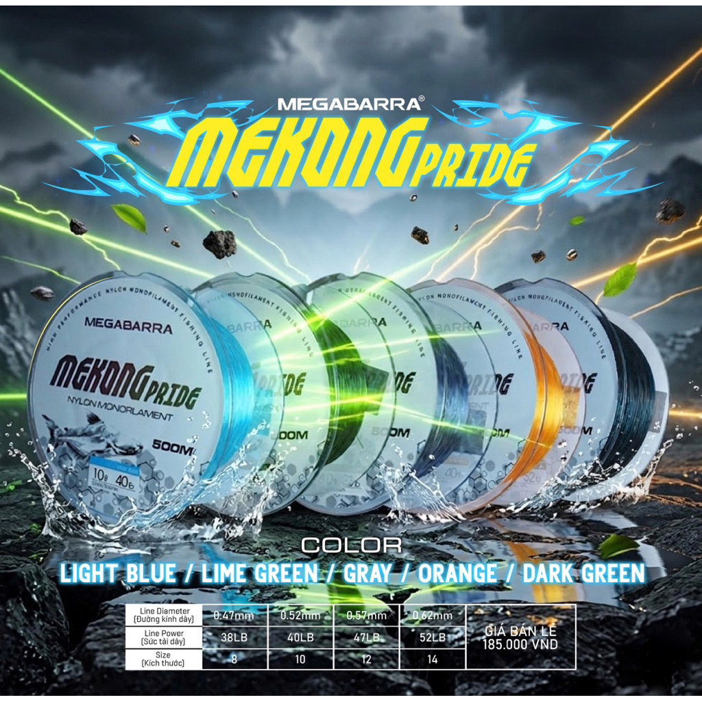 Dây Nylon Monofilament Câu Cá MEKONG PRIDE 500m