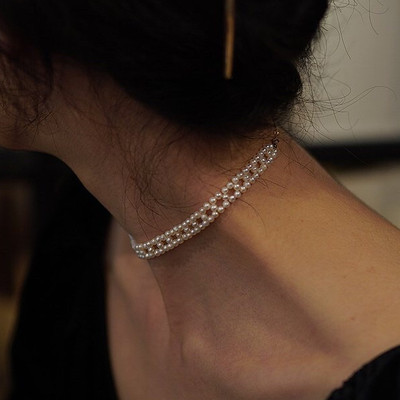 Dây Chuyền Choker Ngọc Trai Đan Hạt Nhỏ Thời Trang, Tinh Tế Cho Nàng - Ngọc Trai Trường Thịnh