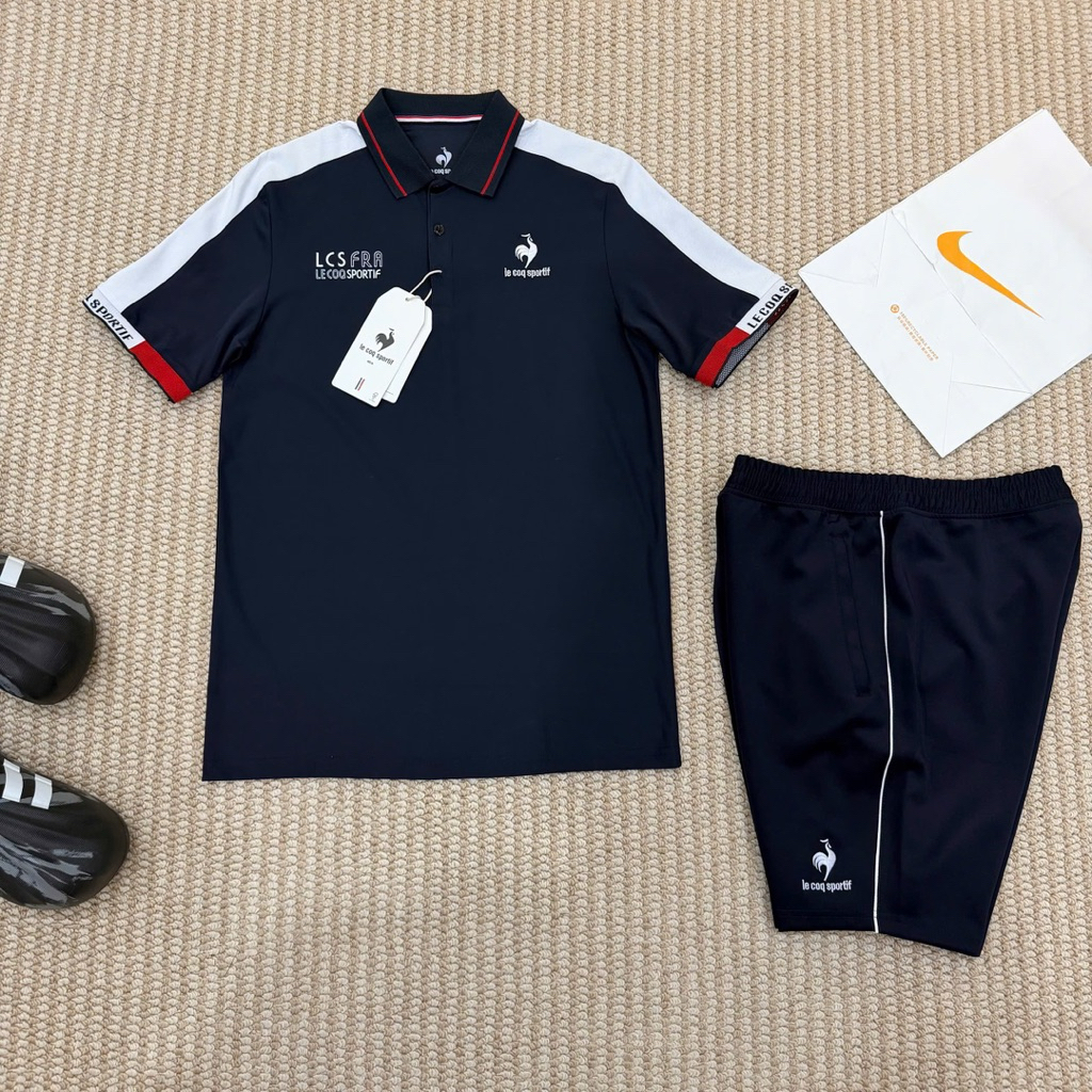 Sét bộ đồ nam thể thao, đồ bộ nam Lecoq Sportif cao cấp chất thun mát lạnh