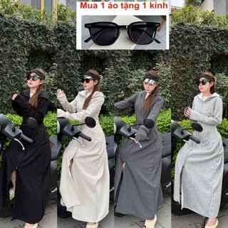 [ Tặng Kính Râm ] Áo Chống Nắng Toàn Thân Dành Cho Nữ Vải Cotton Cao Cấp Chống Tia UV