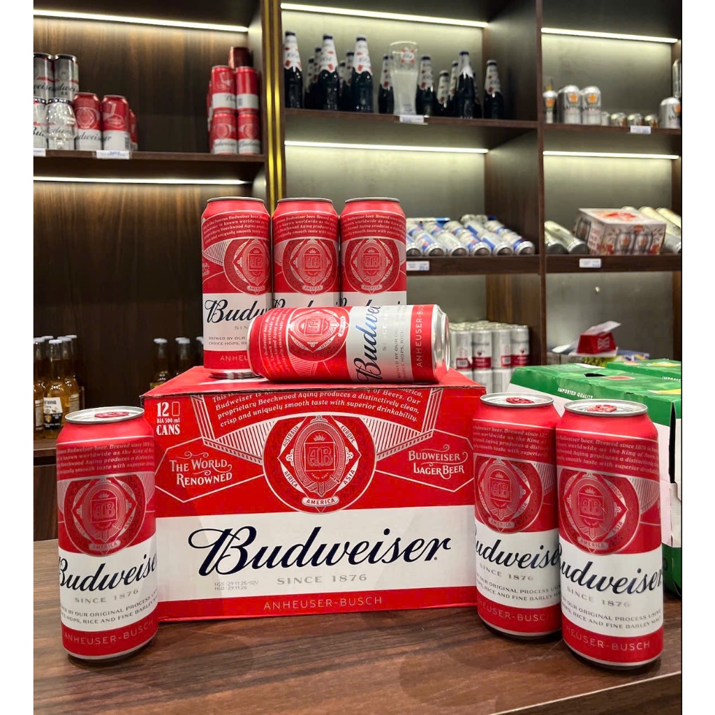 Thùng Bia Budweiser Mỹ 500ml x12 lon | Chính Hãng