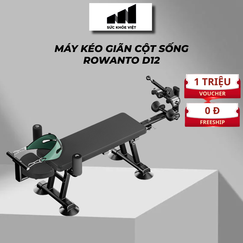 Máy kéo giãn cột sống Rowanto Smart Control D12 PRO, Hỗ Trợ Cải Thiện Thoát Vị, Hỗ Trợ Tăng Chiều Ca