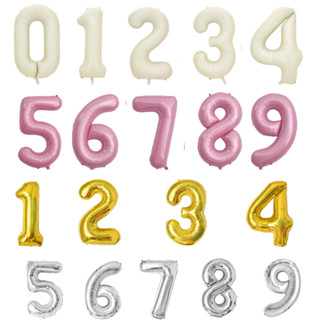 Bóng Số Sinh Nhật Màu Bạc- Vàng- Trắng- Xanh- Hồng Cao 70cm - Phụ Kiện Trang Trí Sinh Nhật Decor