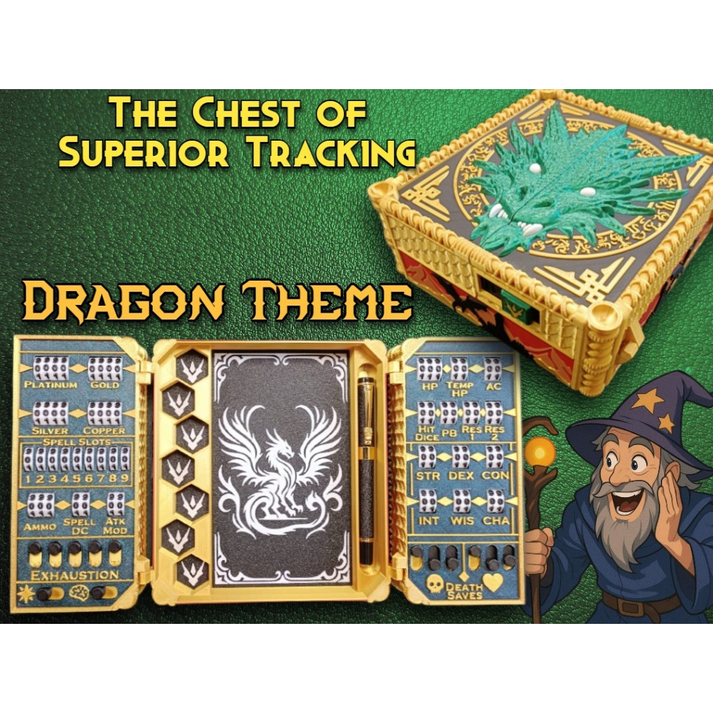 DnD Box Premium - LabRat3D - Hộp Đựng Xúc Xắc Dungeons & Dragons RPG – DnD Player Kit Board Game DnD