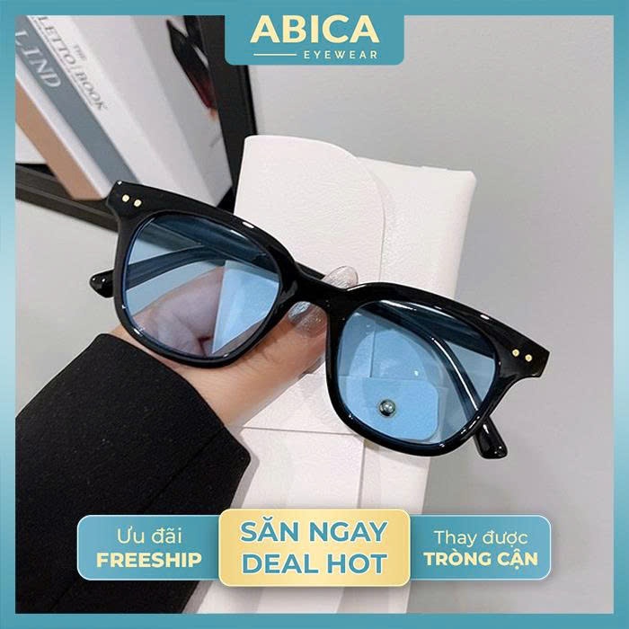 Kính mắt râm mát nam nữ mắt kính vuông thời trang phong cách Hàn Quốc chống tia UV400 đi biển đi chơi đẹp ABICA 219