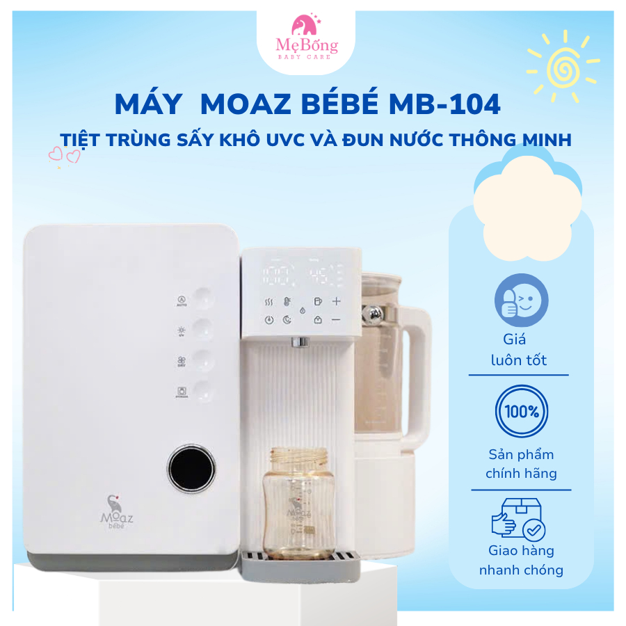 Máy tiệt trùng sấy khô UVC và đun nước thông minh Moaz BéBé MB104