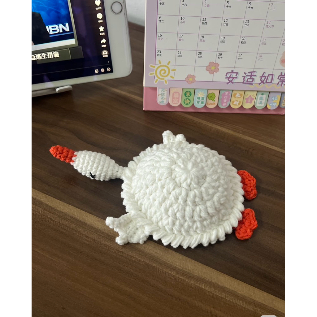 lót len đựng ly nước hình con vịt