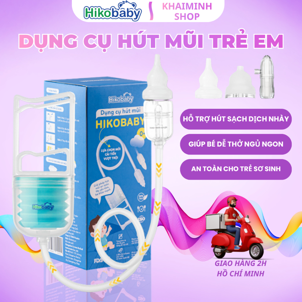 Máy hút mũi cầm tay HIKOBABY, hút sạch dịch mũi, thông mũi hiệu quả, không đau rát an toàn cho trẻ