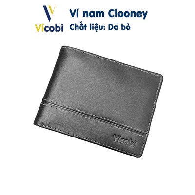Ví nam da bò Clooney Vicobi N1, bóp tiền đựng vừa giấy tờ cũ và mới