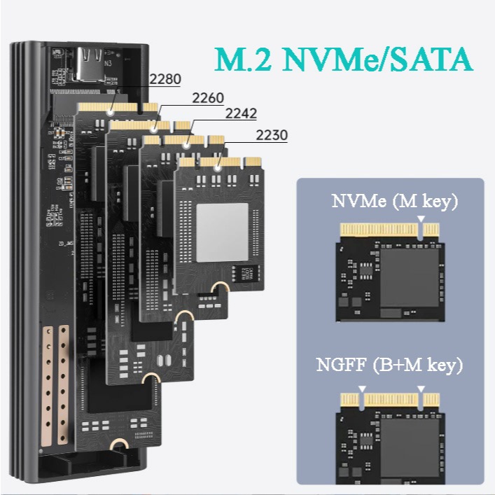 Box M.2 Dual Protocol - Box M.2 NVMe & SATA (NGFF)