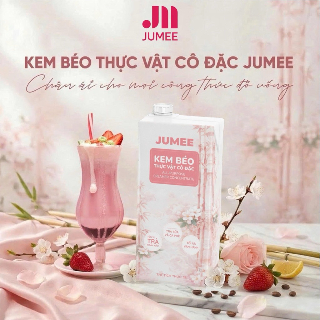 Sữa pha chế JUMEE hộp 1 Lít, sữa nước pha trà sữa tiện lợi, béo ngậy, cost thấp