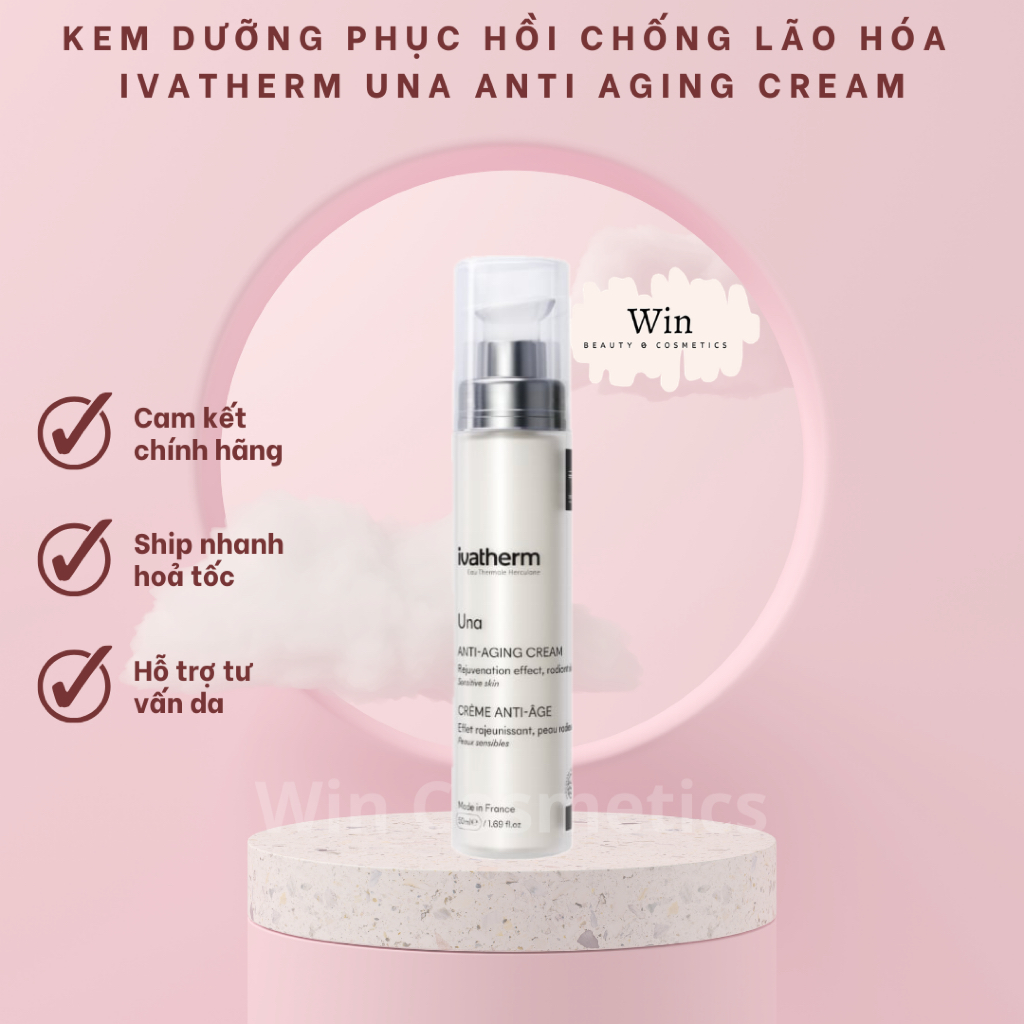[Hàng công ty] Kem dưỡng trẻ hóa Ivatherm Una giảm nhăn, phục hồi, chống lão hóa đa tầng Una Anti Ag