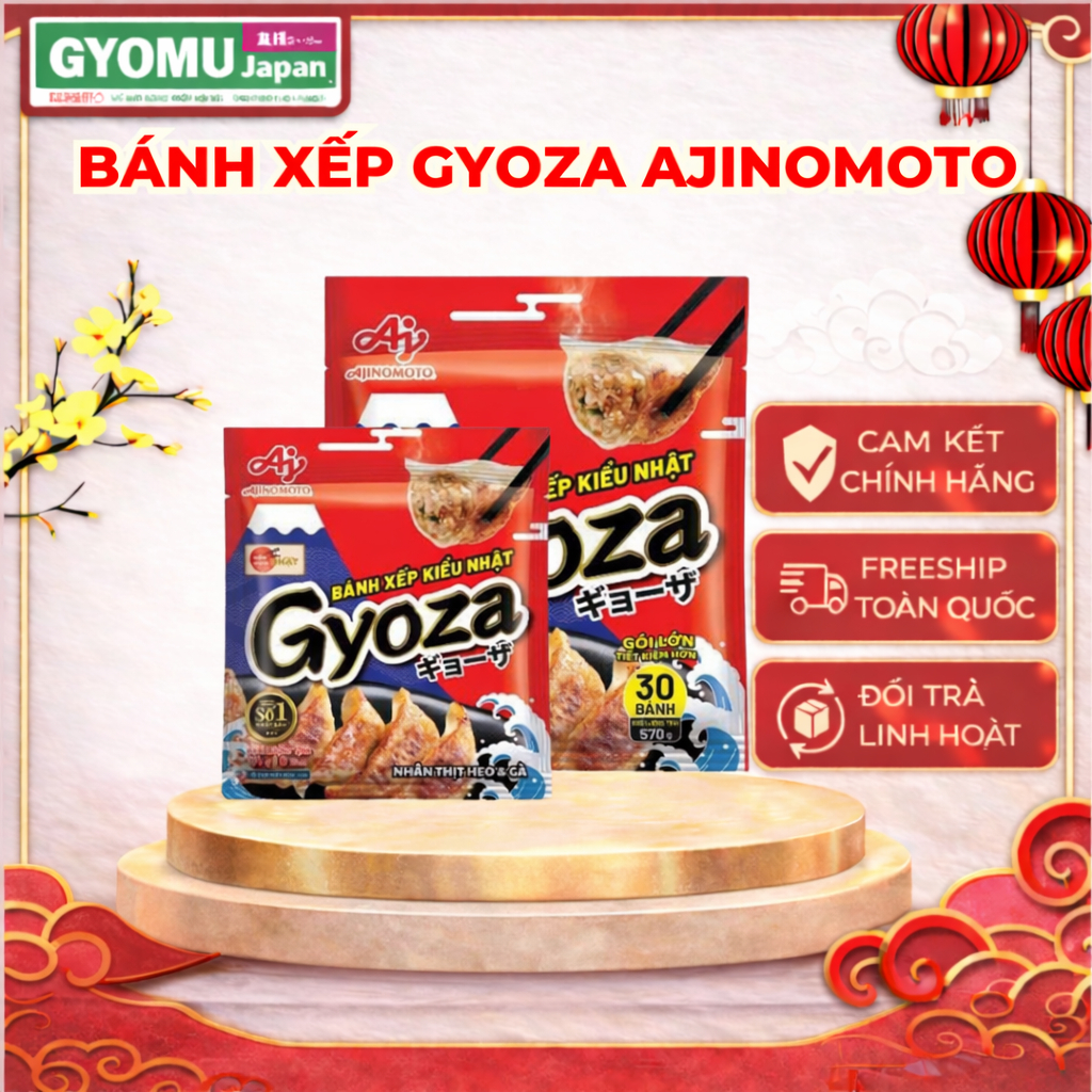 (HÀNG ĐÔNG) Bánh xếp Gyoza nhân heo và gà AJINOMOTO- GYOMU JAPAN