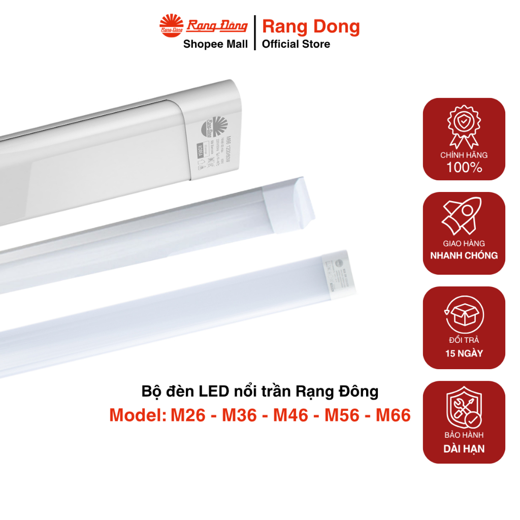 Bộ đèn LED nổi trần MICA Rạng Đông Model: M26 - M36 - M46 - M56 - M66