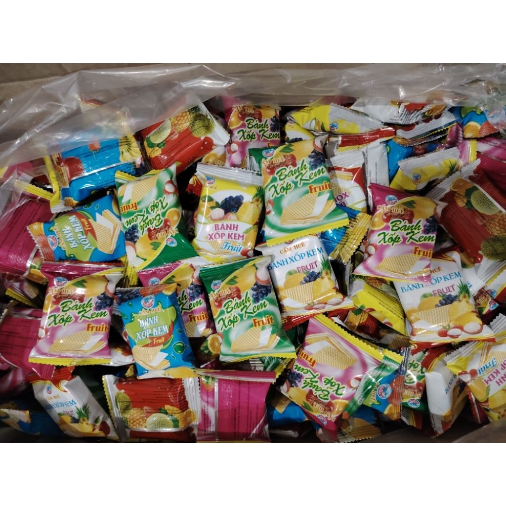 Bánh Xốp Trái Cây Cẩm Huê Xá Kg - Giòn Xốp Thơm Ngon