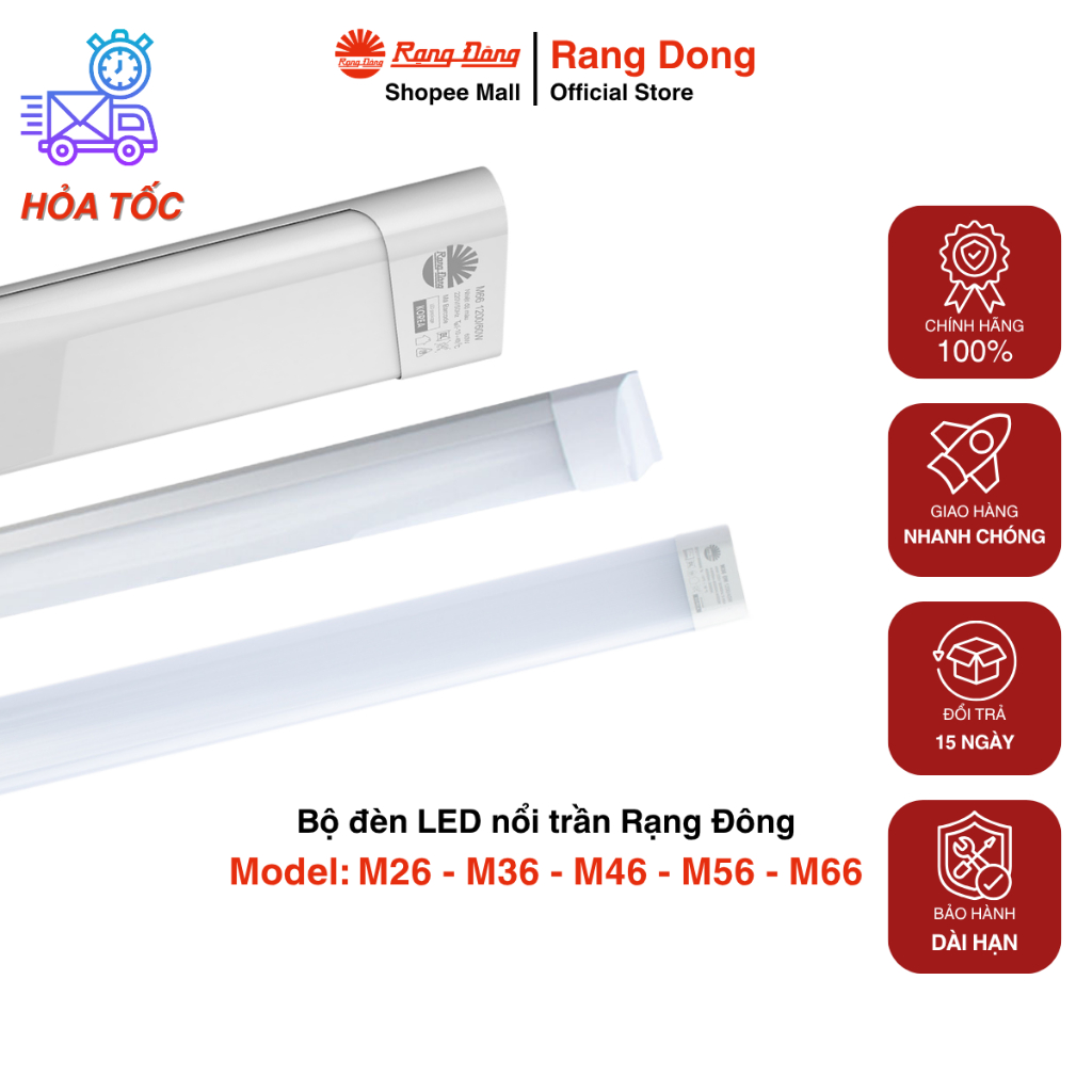 [Hỏa tốc HCM] Bộ đèn LED nổi trần MICA Rạng Đông Model: M26 - M36 - M46 - M56 - M66
