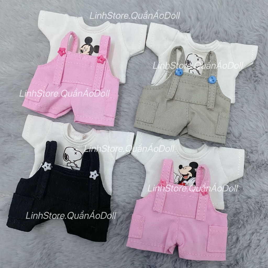 [Quần áo búp bê] SET YẾM QUẦN TÚI ỐNG HỘP DOLL 5IN