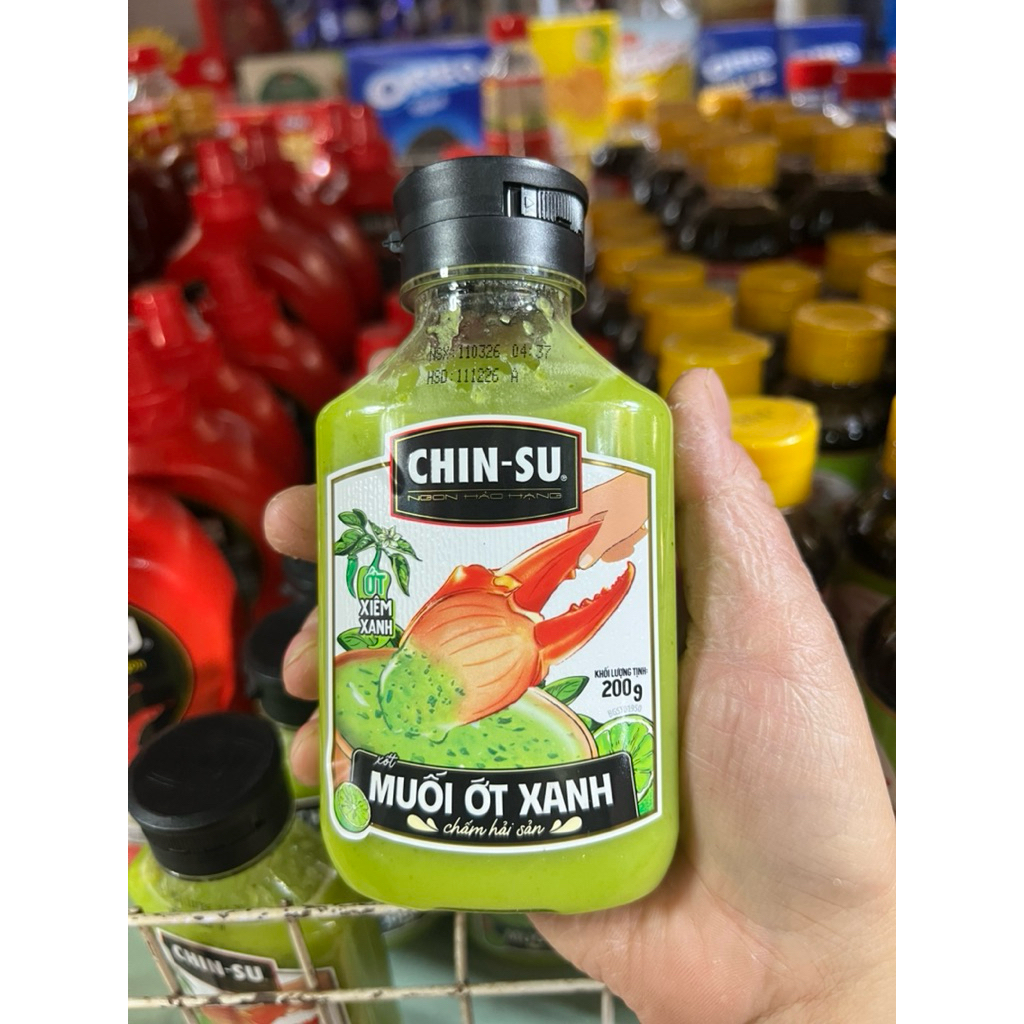 CHINSU (Chai XANH 200g) MUỐI ỚT XANH CHẤM HẢI SẢN Green Chilli Salt Sauce