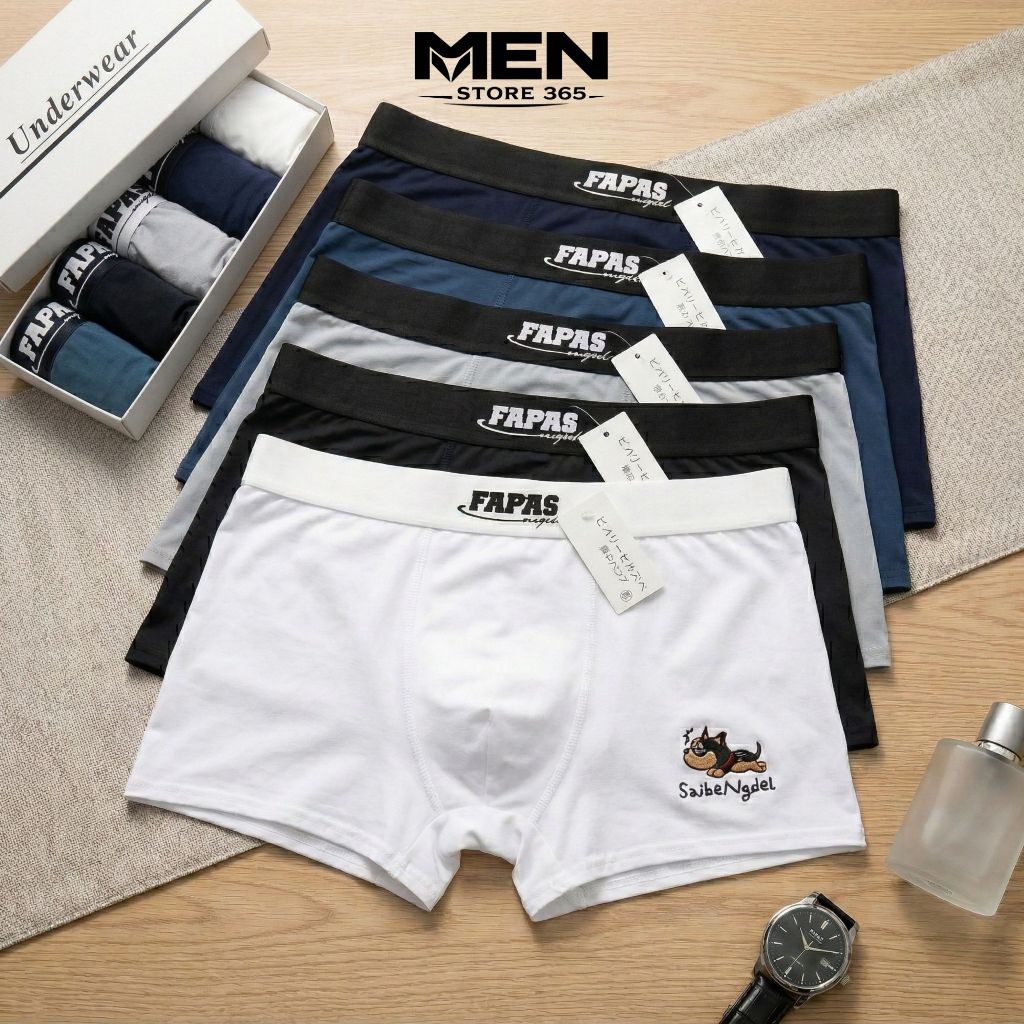 Quần Sịp Cho Nam Đùi FAPAS - Quần Boxer Cotton Nam Co Giãn 4 Chiều, Thoáng, Mát Mẻ