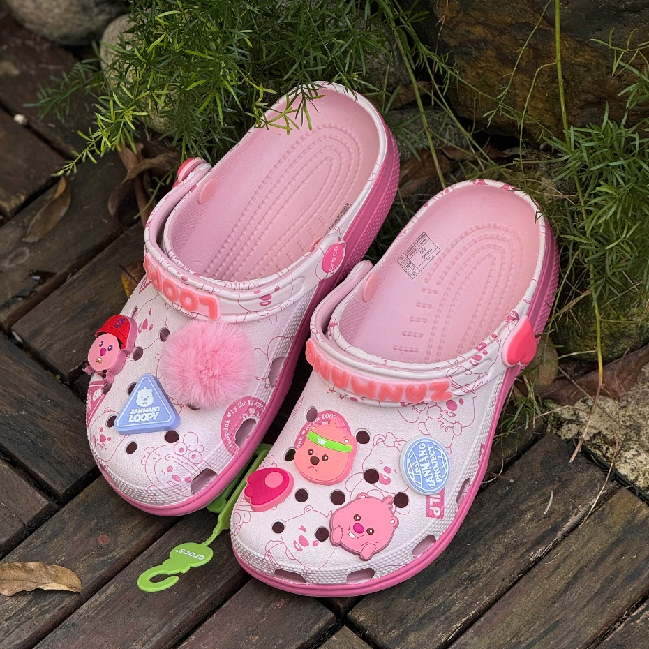 [Sale Chính Hãng] Dép Crocs x Loopy Cute Hồng Pink Cực Xinh Dành Cho Nữ
