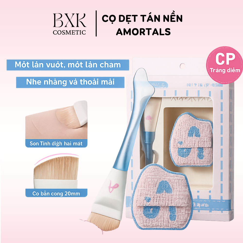 Cọ Dàn Nền Super Mỏng AMORTALS - Cọ Dẹt Tán Kem Nền Chính Hãng Cao Cấp.