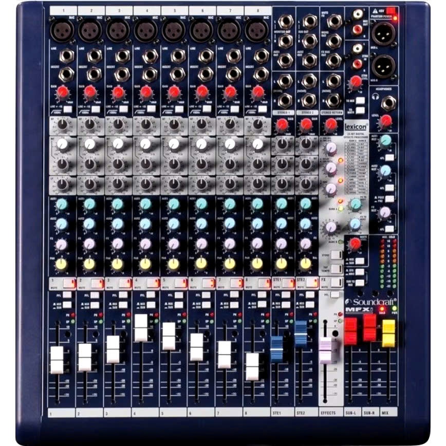 Bàn Mixer Karaoke Khấu Gia Đình Soundcraft MFX8 Âm Thanh Chuyên Nghiệp - MFX8-2 - Cổng Nết Nối Đa Dạ