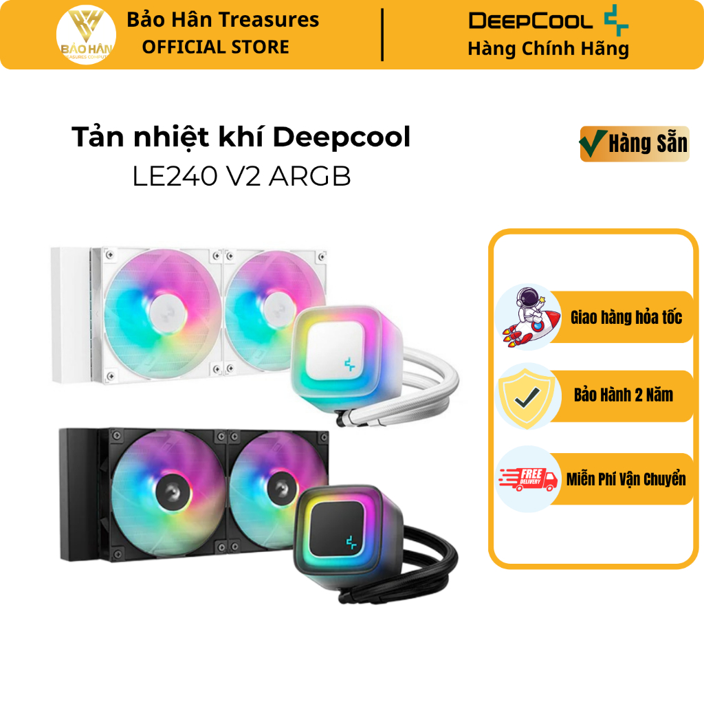 Tản nhiệt nước Deepcool LE240 WH V2 ARGB ( Black / White ) - Hàng Chính Hãng
