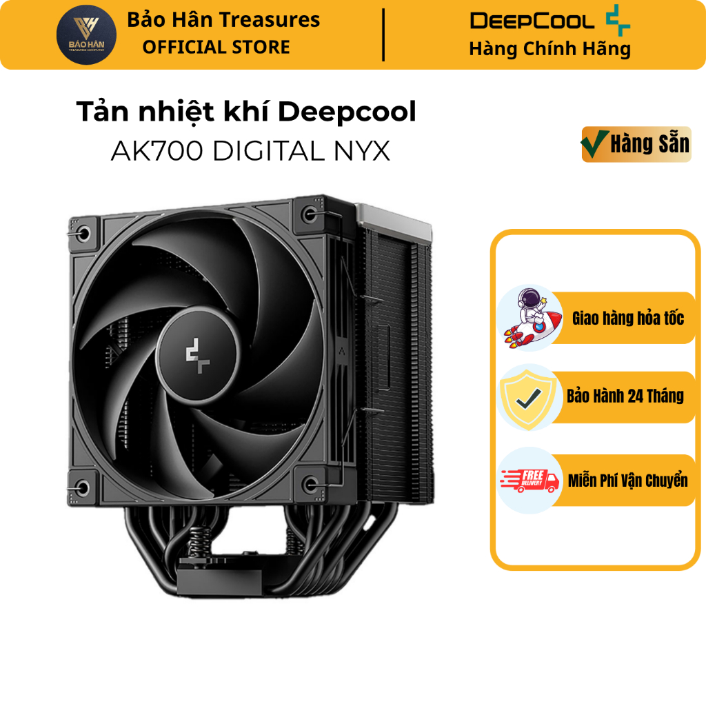 Tản nhiệt khí Deepcool AK700 DIGITAL NYX Black ( 7 ống đồng Ø6mm)  - Hàng Chính Hãng