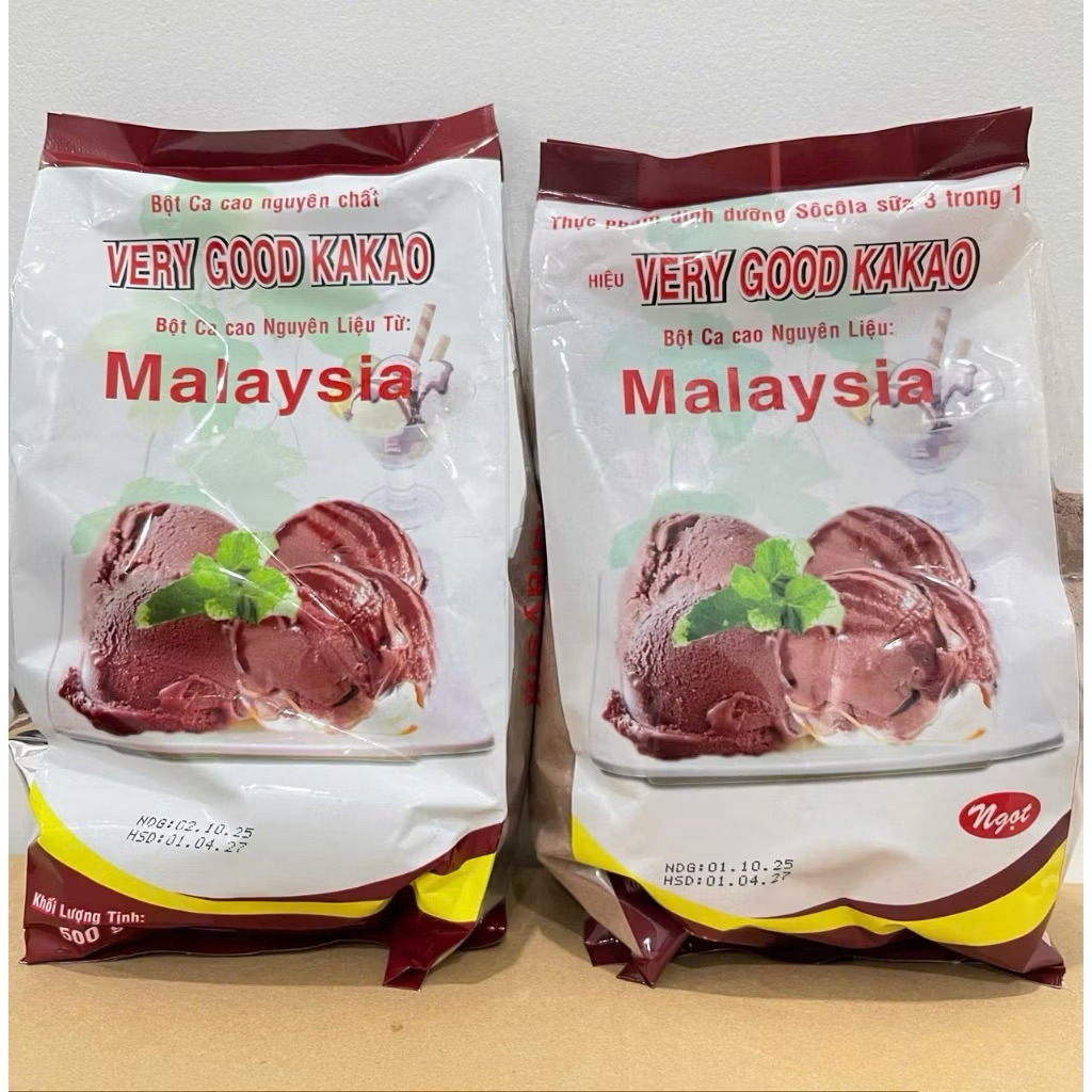Bột Cacao Ngọt Very Good Kakao - Cacao Đắng Very Good Kakao Bích Cơ Túi 500Gr - Cacao Malaysia