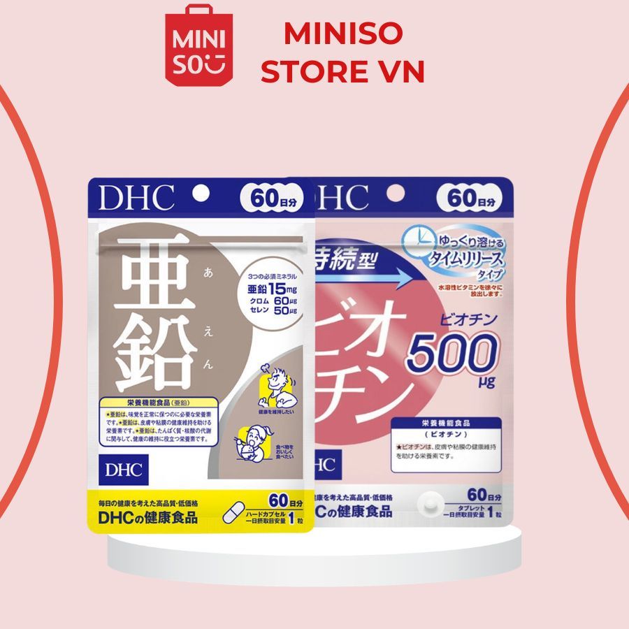 COMBO Kẽm DHC 60 Viên & Biotin DHC 60 Viên Nhật Bản [60 NGÀY] giúp tóc, da, móng khỏe
