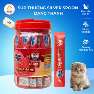 [HỘP 50 THANH] Súp thưởng Silver Spoon dạng thanh cho mèo (THANH 14g) - 6 Vị Thơm Ngon