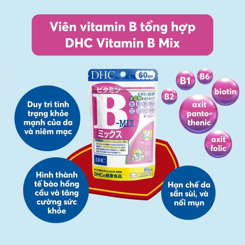 Viên uống bổ sung DHC Vitamin B Mix Tổng hợp Nhật Bản 120 viên 60 ngày _Minisustore