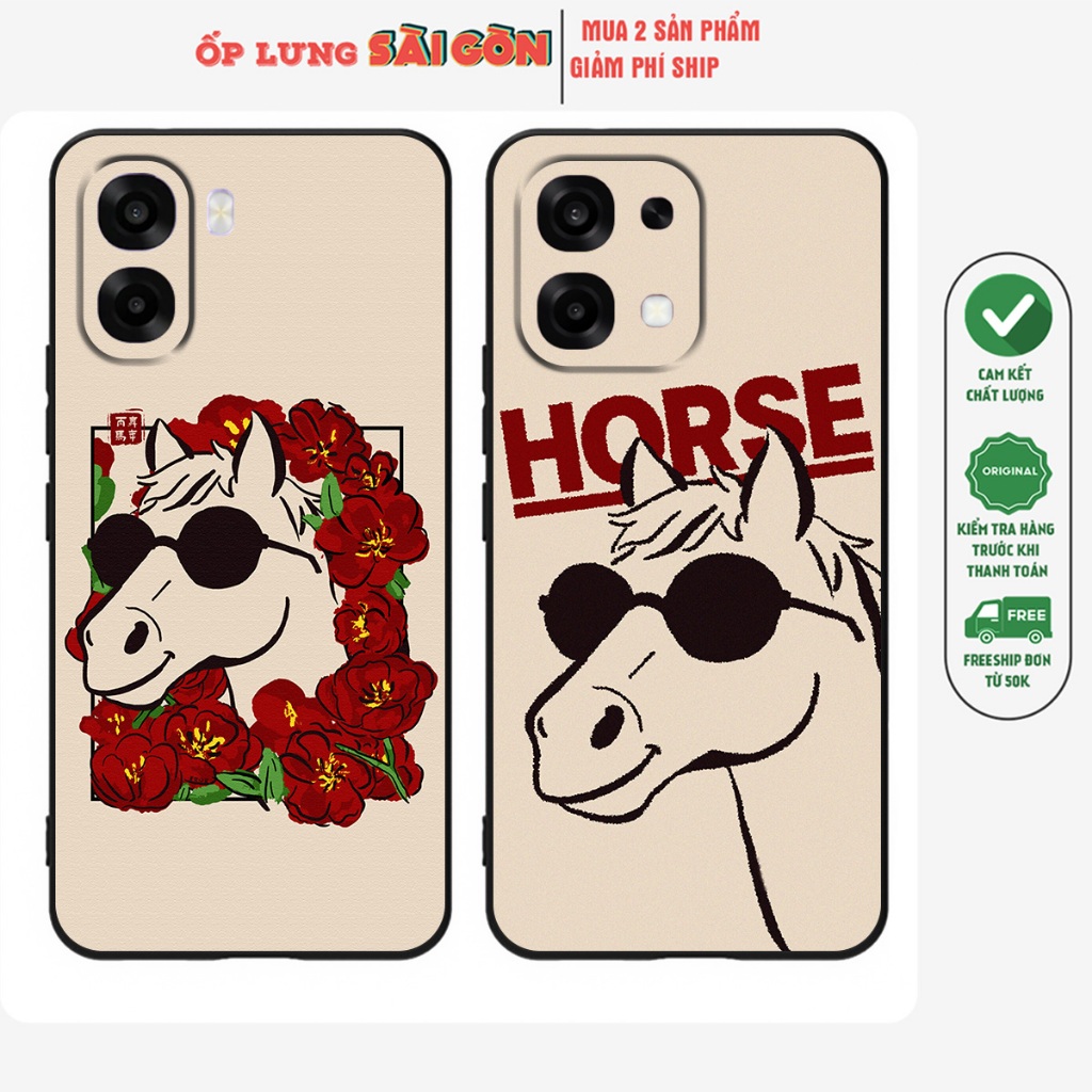 Ốp lưng Oppo A6 / Oppo A6 Pro / Oppo A6x / Oppo A6t in hình ngựa lucky horse năm 2026 may mắn,thành 