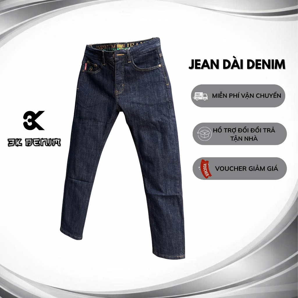 [3K DENIM] Quần Jean Denim Guangzhou J3885-3K2252 Màu Xanh Đen Viền Chỉ Nâu Mẫu Mới.