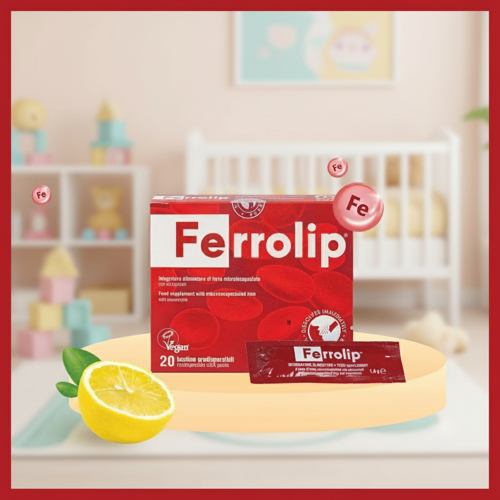 Sắt Ferrolip - Sắt bao vi nang dành cho mẹ bầu & người trưởng thành - Hộp 20 gói