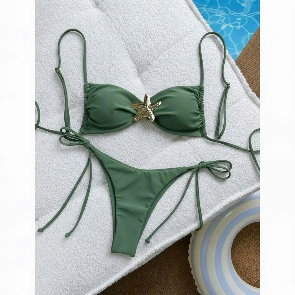 Bikini 2 Mảnh Cúp Mix Khoen Buớm Dễ Thương Quyến Rũ Đi Biển 2M101-B (Ảnh Thật, 4 Màu) | BigBuy360 - bigbuy360.vn