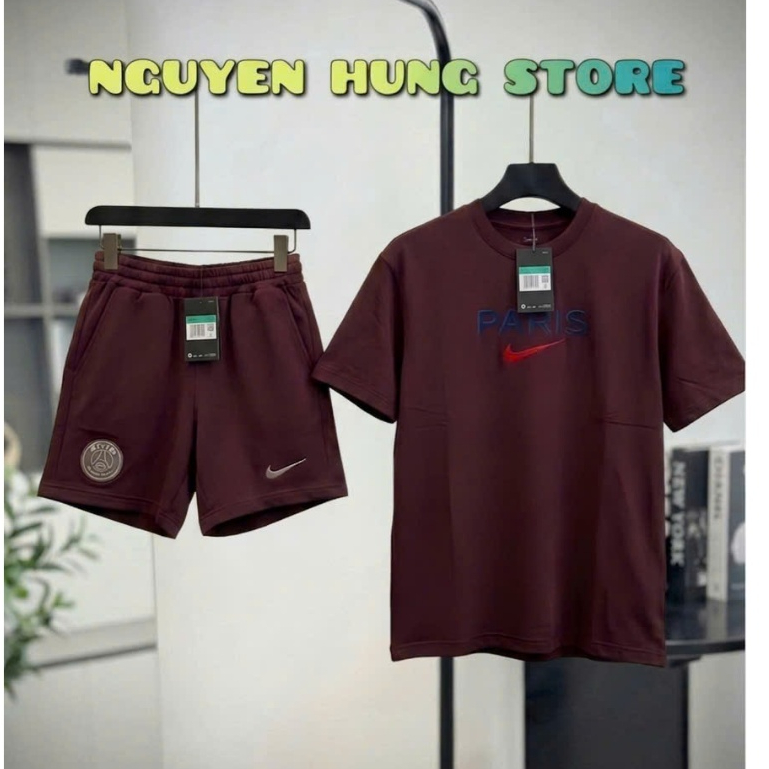 Bộ Đồ Hè NAm Đỏ Trầm Thể Thao Phố Logo Thêu Set Bộ Nam Cộc TOp trend mềm mịn Hot Hit Đủ Tem Mác Chính Hãng