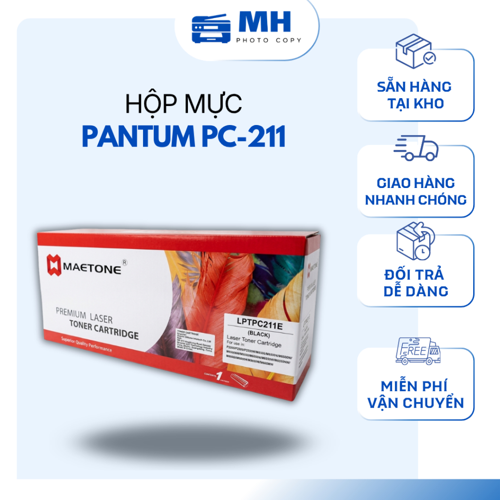 Hộp Mực Pantum PC-211 Cho P2200 P2200W M6508 M6508NW P2516 P2505W M6505