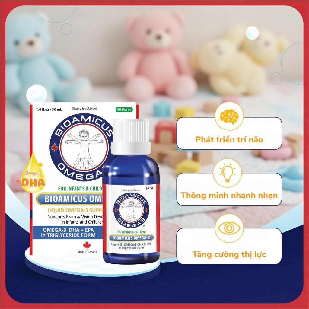BioAmicus Omega-3 DHA hỗ trợ tốt cho mắt và não - DHA Cho Bé
